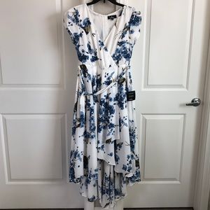French Countryside White Floral High-Low Dress